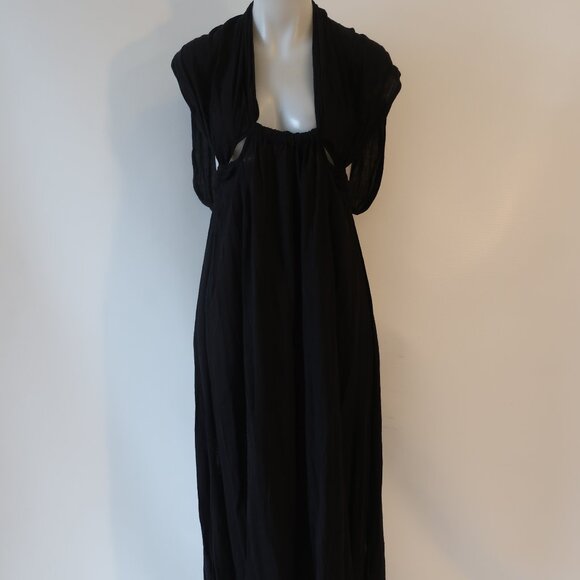 Women ASTR The Label Octavia Black Deep Plunge Cut-Out Long Gauzy Maxi Dress S​ - Picture 5 of 16